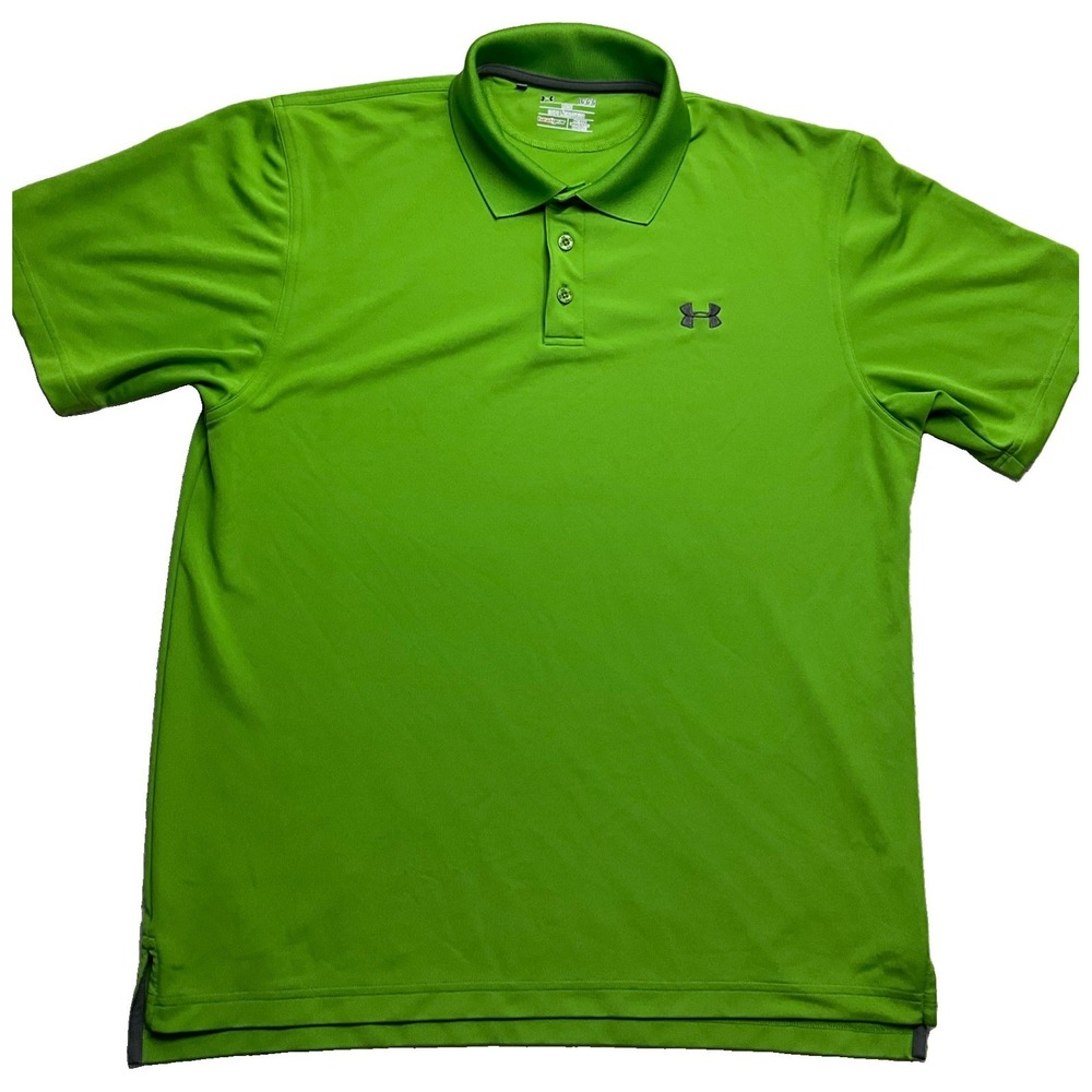 Under‎ Armour Mens Green Short Sleeve Polo Shirt Size L